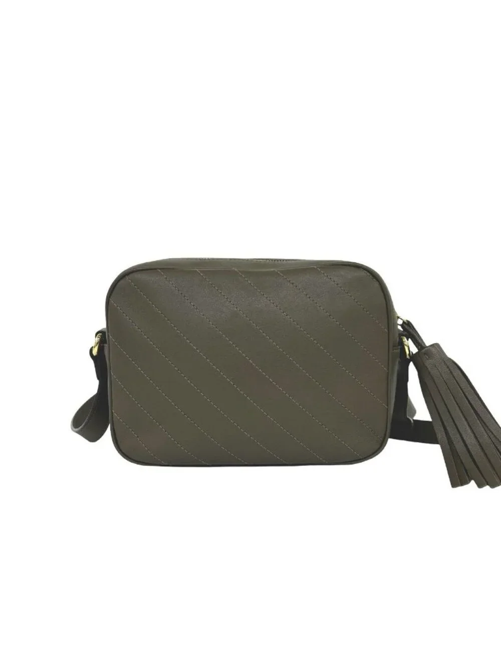 Gucci Blondie Interlocking G Tassel Leather Shoulder Bag Pochette Brown